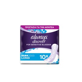 Always Discreet for Sensitive Bladder Plus Long Size 4, 10pcs