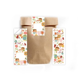 Junapack 12 Bookmarks + 12 Gift Bags (Natural) + 12 Stickers Fairies Party Bags Guest Gift for Children's Birthday Girls