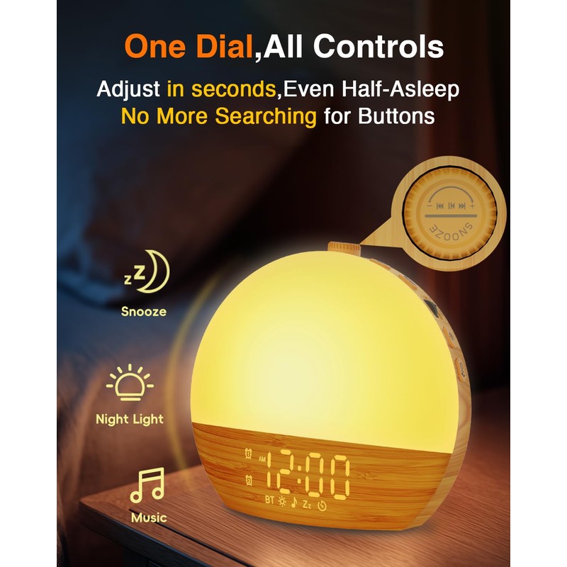 Sunrise Alarm Clock with Sound Machine - Wake Up Light,