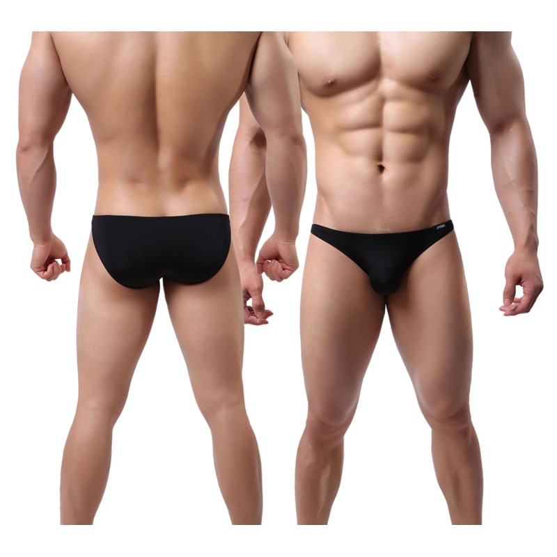 COODYAKE Mens Silky Low Rise Bikini Underwear Briefs Pack of