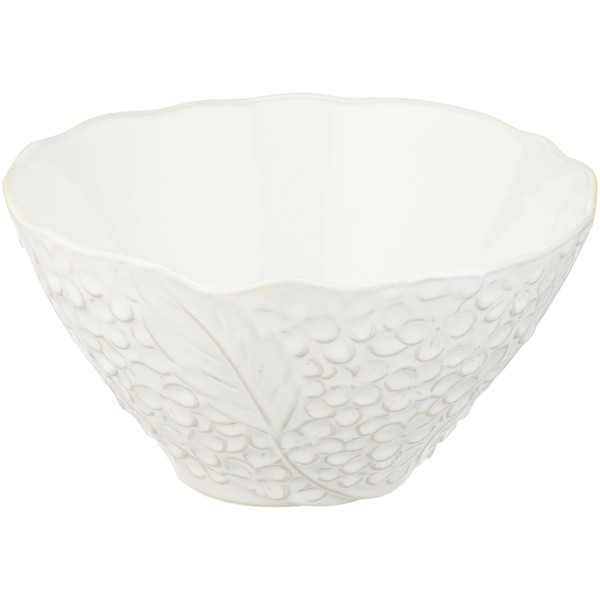 aito Seisakusho 267821 Lien Salad & Fruit Bowl, Plate, Diameter 7.1 x Depth 6.7 inches (18 x 17 cm), L, White, Mino Ware, Made in Japan