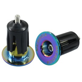 Hitefu Bike Handlebar Plugs, Rainbow Bicykle Bar End Caps for Road Bike, MTB, BMX (1 Pair)