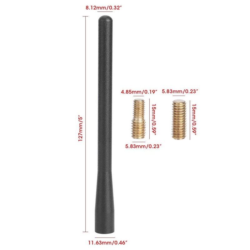 Qiilu Antena de Coche de 5 Pulgadas, Antena de aleación