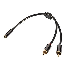 POPPSTAR Premium Stereo Audio Adaptor Cable 3.5 mm Jack (Female) to 2x RCA RCA (Male) Gold-Plated Contacts 23 cm with Plugs