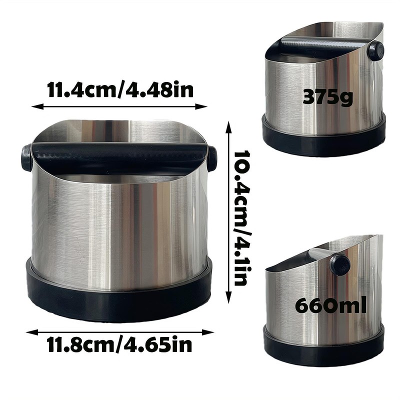 REGODI Coffee Knock Box, 660ml Stainless Steel Shock-Absorbent Durable Barista