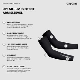GripGrab UPF 50+ UV-Protection Summer Cycling Arm Sleeves Anti-Slip Thin Breathable Warmers for Biking Hiking Running