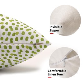 Boho White and Green Dot Pillowcase Set of 2 Bohemian Sage Green Dot Lumbar Throw Pillows Square 12x20 Inch Spring Pillow Cushion Covers Farmhouse Decor for Home Living Room Bed Couch Sofa Outdoor