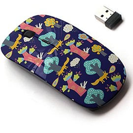 2.4G Wireless Mouse with Cute Pattern Design for All Laptops and Desktops with Nano Receiver - Magic Forest Cartoon
