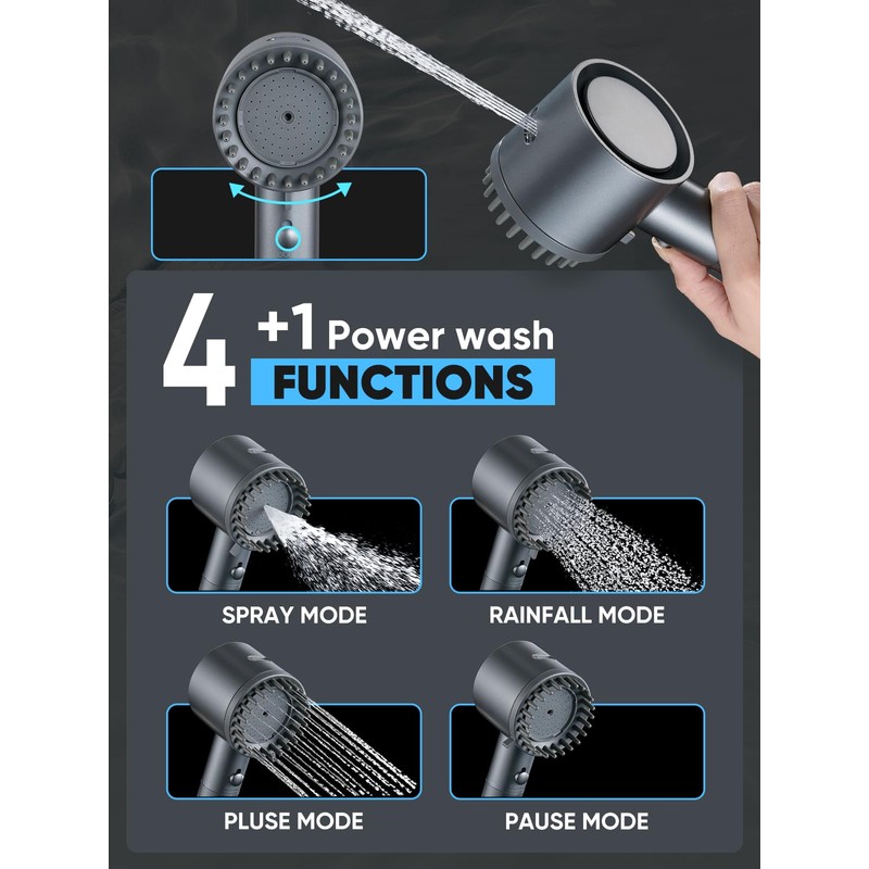 Cobbe Filtered Shower Head with Handheld, High Pressure 5-mode Showerhead