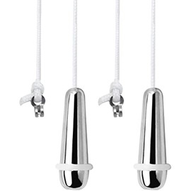 Wiredock 2 Pack Pull Cord Weight Handle Blind Pull Chrome Light Pull with Rubber Ring for Shower/Bathroom/Toilet/Fan Switch|SH124