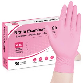 Schneider Nitrile Exam Gloves, 4-mil Medical Gloves Disposable Latex Free, Powder Free, Food Safe Gloves for Cooking, Cleaning, Examination, Cherry Blossom, XS, 1000-ct Case