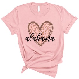 TeesAndTankYou Leopard Heart Alabama Shirt Unisex 2X-Large Pink