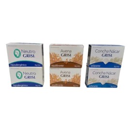 Grisi Jabones En Barra Pack Neutro, Avena Y Concha Nácar 6                                                                                            