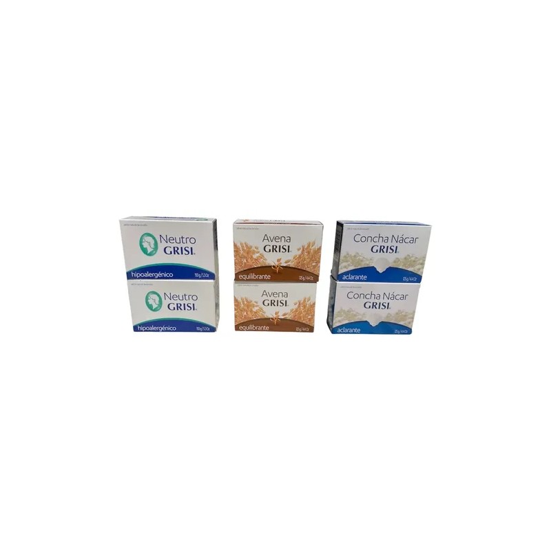 Grisi Jabones En Barra Pack Neutro, Avena Y Concha Nácar