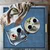 HofferRuffer Elegant Decorative Serving Tray, 20"x20" Square Faux Leather Ottoman