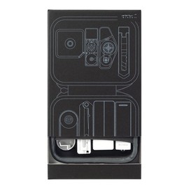 Midori 35458006 Stationery Set, XS Stationery Kit, 8 Types, Black x White, Midori 70th Anniversary Limited