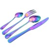 EVERGD Rainbow Cutlery Set, 16-Pieces Stainless Steel Tableware Set Colorful
