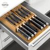 VaeFae Bamboo Knife Drawer Organizer, Knife Drawer Organizer Insert, Kitchen