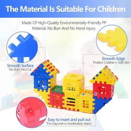 KLIVYA Interlocking Building Blocks Toys for Kids， Blocks for Toddlers 3 4 5 6 7 8 Toy Building Sets - Toddlers Building Blocks Educational Toys Set 72PCS