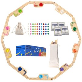 Tablero de madera de madera para 2 a 10 jugadores, 10 tablas de juego de 10 colores, 50 mármoles, 4 cajas                                             