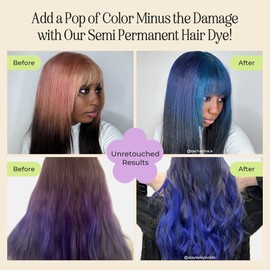 INH Semi Permanent Hair Color Royal Sapphire, Color Depositing Conditioner, Temporary Hair Dye, Tint Conditioning Hair Mask, Safe, Blue Hair Dye - 6oz