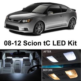 LEDpartsNow Interior LED Lights Replacement for 2008-2014 Scion TC Accessories Package Kit (7 Bulbs), WHITE
