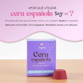 Baykini Cera Española en Pastillas | Frutos Rojos 250 Gr | Ideal Piel Sensible y Rostro | Depilación No Pegajosa | Arraque de Raíz Sin Irritación | Formato Compacto Viajero
