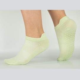 KEYUN - Calcetines de pilates con empuñaduras para mujer, atléticos, gimnasio, yoga, Barre, danza, antideslizantes, para mujer, Beige/Naranja Claro/Verde Claro, 5-8