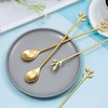 Long Handle Ice Tea Spoons Set Ice Cream Leaf Spoon