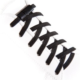 Schnüris® Elastic Shoelaces without Tying Length 100 cm I Shoelaces with Quick Release 6 mm or 7 mm I Magnetic Rubber Shoe Laces I Smartclip Shoelaces for Children and Adults, Black - Slim