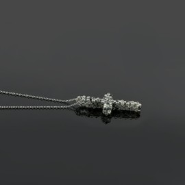 CRYSTALIS Natural Black Rutile Quartz Beads Choker Pendant Necklace, Micro Beaded Criss-Cross Shape Pendant, Chakra Healing Gemstone, Women Jewelry, 925 Sterling Silver 18 inch