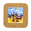 Portuguese Coastline with Traditional Fishermen Themed Natural Cork Trivet -