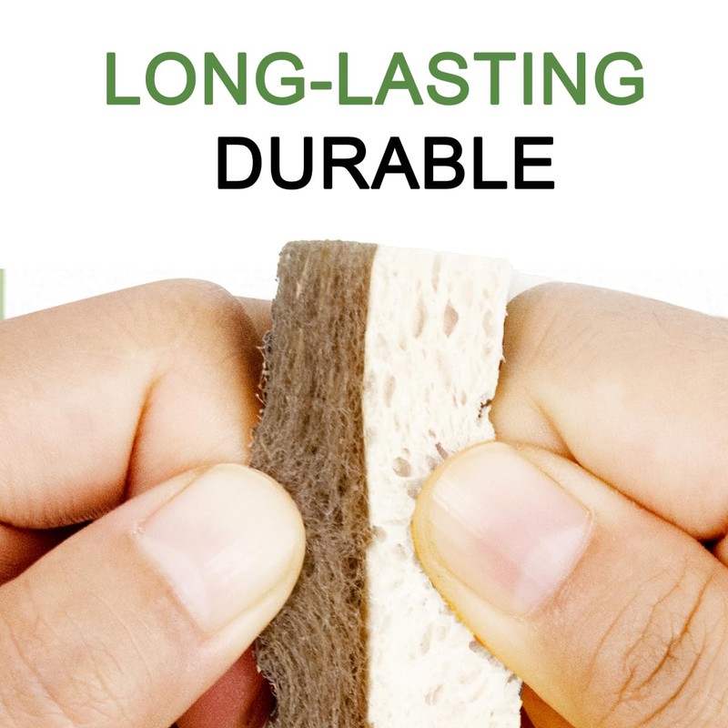 CELOX 6 Pack Coconut Fiber Biodegradable Sponges, Non Scratch Kitchen