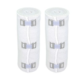 Comfort Elastic Bandage Wrap (6" 2 Pack) – Single Hook & Loop Closure – NexSkin Premium Cotton, Latex-Free Compression Wrap – Soft, Hypoallergenic & Reusable Support for Waist, Legs, Elbow & Knee