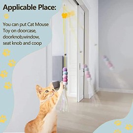 WADY 5Piezas Juguete de Gato Interactivo Instalar en la Puerta De Interior Juguetes para Gatos Juguetes para Interiores y Gatos Alta Resistencia Ventosa para Ejercitar Gatos y Gatitos Jugar