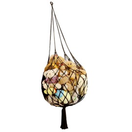 Amdermi Stuffed Animal Storage Hammock Corner Hanging Net Stuffy Animal Hammock Macrame Toy Display Plush Toy Holder for Kid Bedroom Decor Boho Nursery Playroom Organizer (Black)