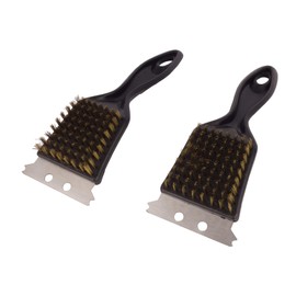 Captain Stag UZ-13218 Barbecue Brush, Net and Iron Plate Brush, Black Rest, Set of 2