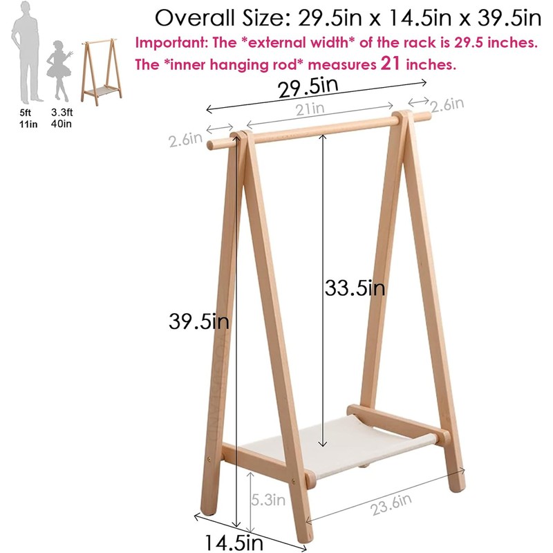VOGUSLAND Dress up Rack, Child Garment Rack, Kids Clothing Rack