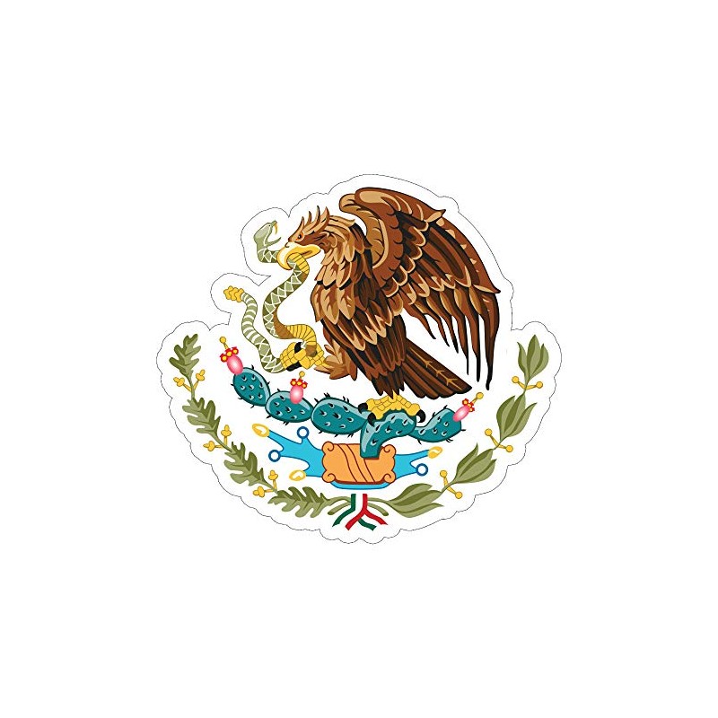 Generic Mexican Flag Coat of Arms Eagle with Snake Hawk