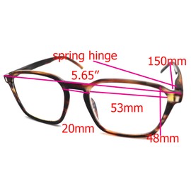 ColorViper big size Basic Square transparent Tortopise Readers Reading Glasses (tranparent brown tortoise, 2.75, diopters)