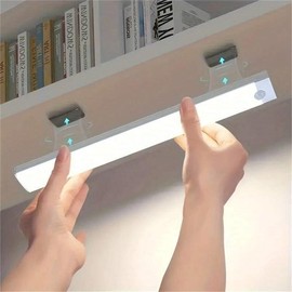 USB Rechargeable Under Cabinet Light, Motion-Sensor LED Light, Cabinet Lamp, Ultra-thin Wireless LED Light Bar for Kitchen Cabinet, Stairway, Hallway, Wardrobe - Specification: 20cm * 1pc, Color: White
