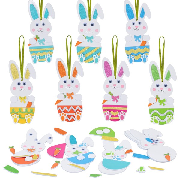 LAMEK 12 Easter bunny craft kits for children, creative crafts,