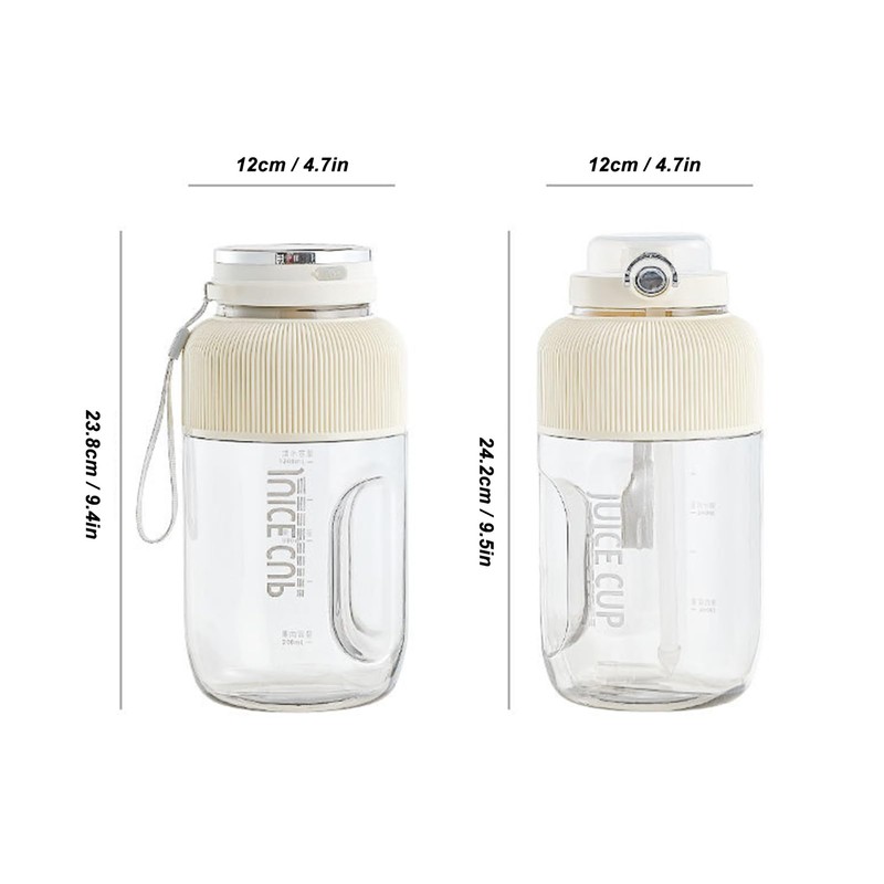 Portable Blender Cup, 1.2L Electric USB Juicer Blender with Dual