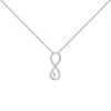 Sterling Silver Micro Pave Cubic Zirconia Infinity & Heart Necklace,