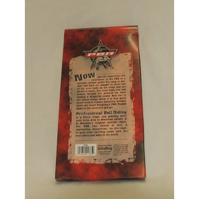 Schylling PBR rodeo bull theme hand held pin ball game