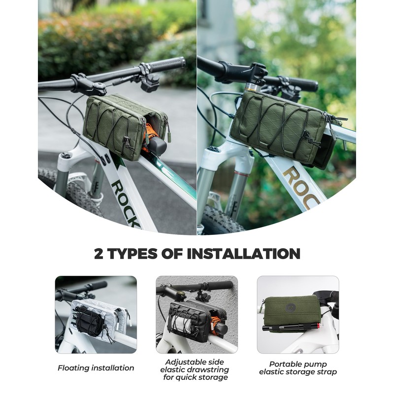 ROCKBROS Bicycle Frame Bag Bicycle Bag Frame Storage Bag with