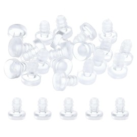 uxcell Glass Top Table Bumpers with Stem, 30Pcs Long Rubber Grippers Anti Slip Pads for 5mm Hole, Furniture Pads Foot End Caps Covers Protectors for Chair, Cupboard (Clear)
