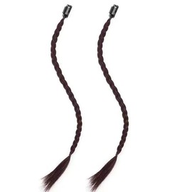 Clip-In Hair Extension Braids Dreadlocks Hair Extensions, Clip In Box Braids (Medium Brown - 1 Braid On A Clip)