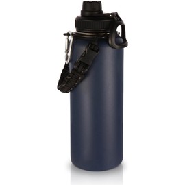 Volhoply Termo 1200 ml Acero Inoxidable Doble Pared Aislamiento al Vacío, Totalmente Antifugas con Tapa de Rosca, Correa Trenzada y Mosquetón, Ideal