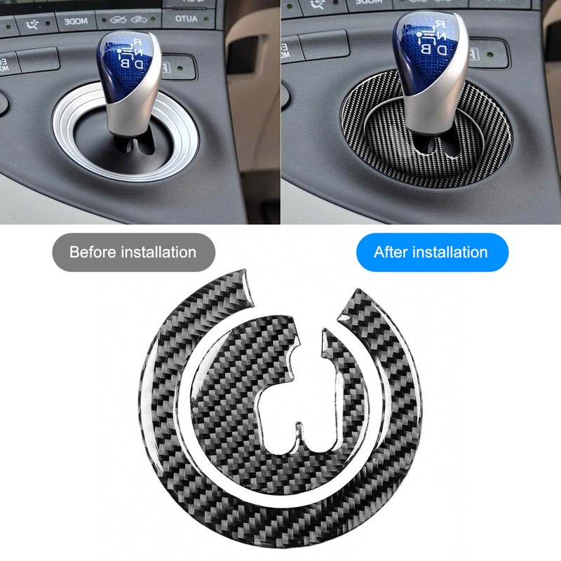 2Pcs Gear Shift Panel Cover Trim Carbon Fiber Fit for